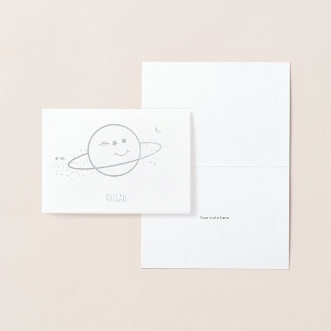Planet Namn Stationery Folierat Kort (Display)