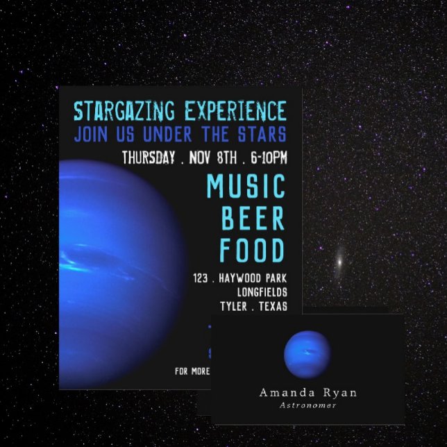 Planet Neptune, astronomi Visitkort (Skapare uppladdad)
