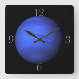 Planet Neptune Astronomy-älskare Wall Clock Fyrkantig Klocka