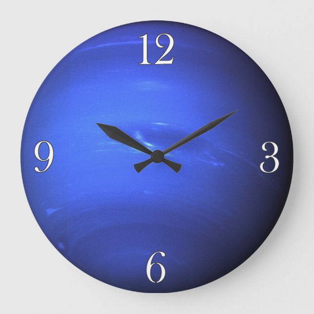 Planet Neptune Astronomy-älskare Wall Clock Stor Klocka (Framsida)