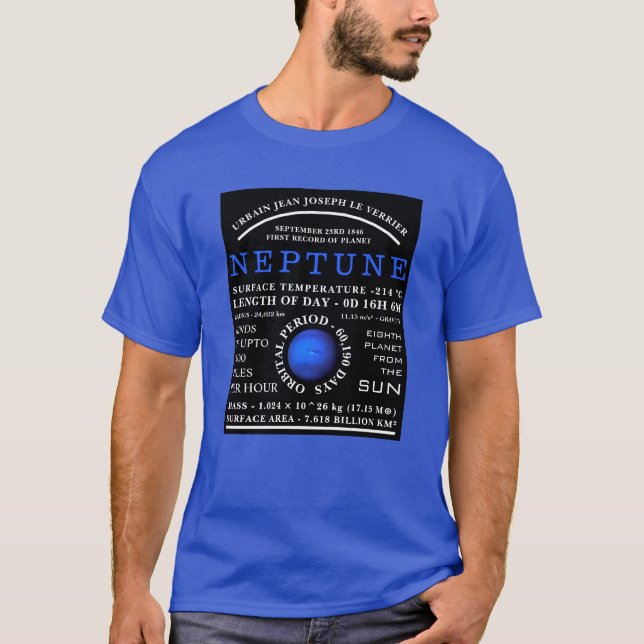 Planet Neptune Detaljastronomi T Shirt (Framsida)