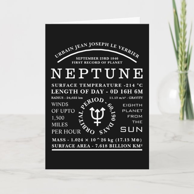 Planet Neptune - detaljerad astronomisk symbol Kort (Framsida)