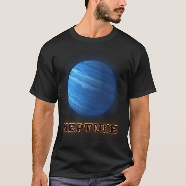 Planet Neptune Planets Färg.V1 T Shirt (Framsida)