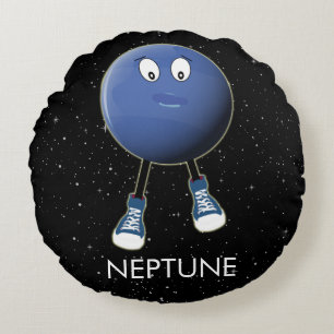 Planet Neptune & Stars Rund Kudde