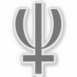Planet Neptunus symbol (grå) Klistermärken