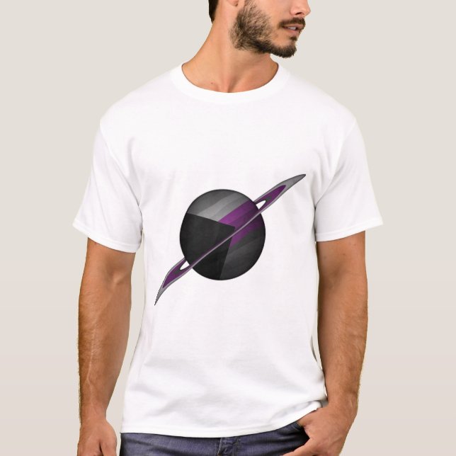 Planet och Ringar i det demisexuella Pridet Flagga T Shirt (Framsida)