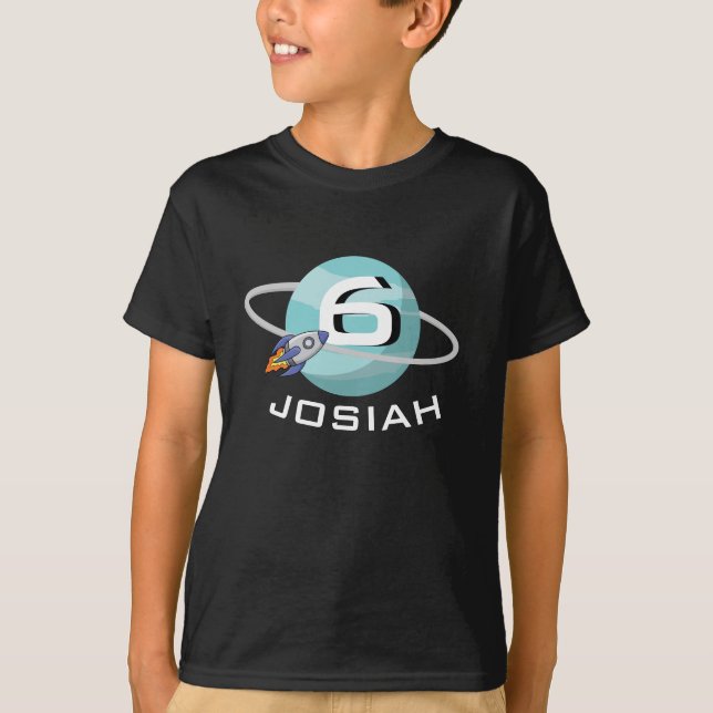 Planet och Spaceshift, födelsedag Tee Shirt (Framsida)