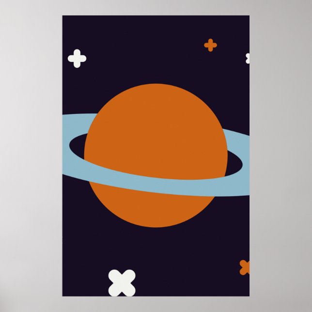 Planet-orbit universum-stjärngalaxi poster (Framsidan)