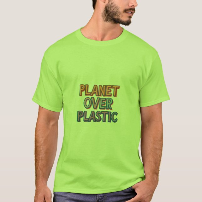 Planet över plast t shirt (Framsida)