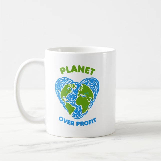 Planet över vinst kaffemugg (Vänster)