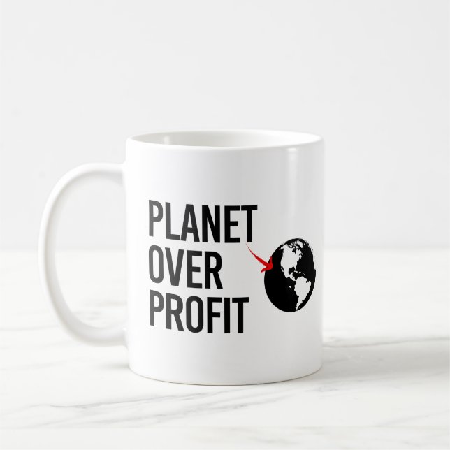 Planet över vinst kaffemugg (Vänster)