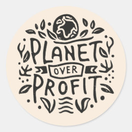 Planet över vinst runt klistermärke