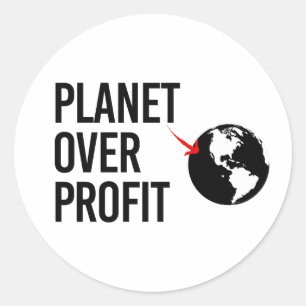 Planet över vinst runt klistermärke