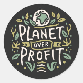 Planet över vinst runt klistermärke