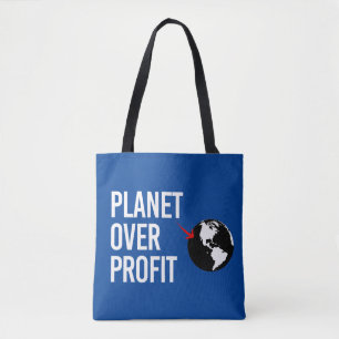 Planet över vinst tygkasse