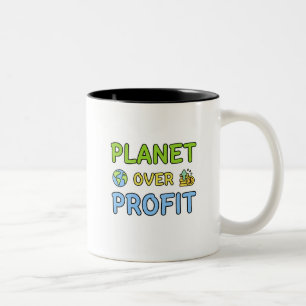 Planet over Vinsten - hållbarhet två gånger Kaffe Två-Tonad Mugg