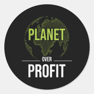 Planet over Vinsten - Miljöskyddskonst Runt Klistermärke