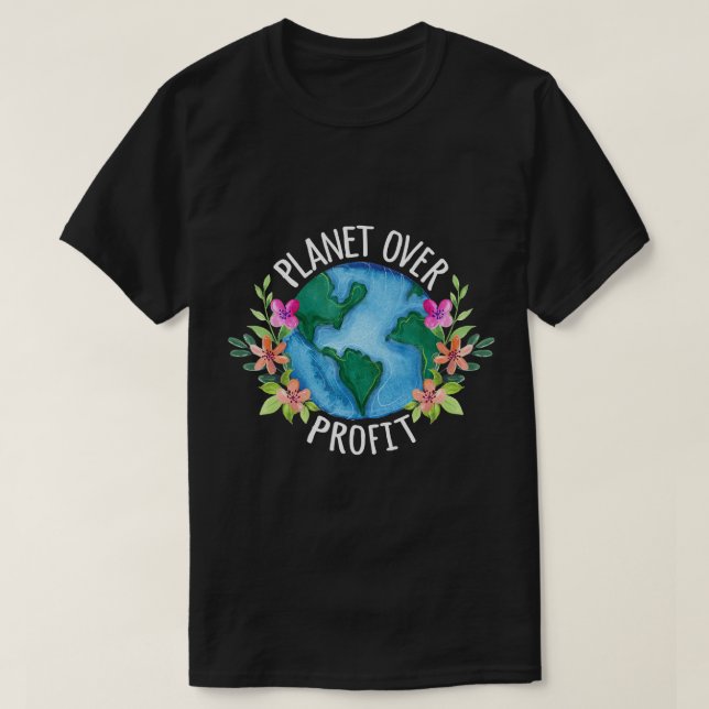 Planet över vinsten Spara Jordens Kampanj Awarene T Shirt (Design framsida)