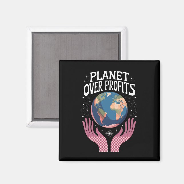 Planet över vinsterna på jorden Klimatförändringen Magnet (Front/Back)