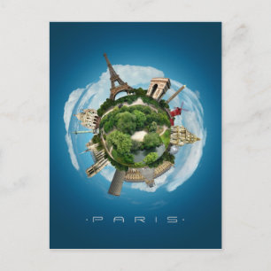 Planet Paris Surreal Digital Art-vykort Vykort
