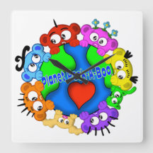 Planet Peek-A-Boo Logotyp Design Clock