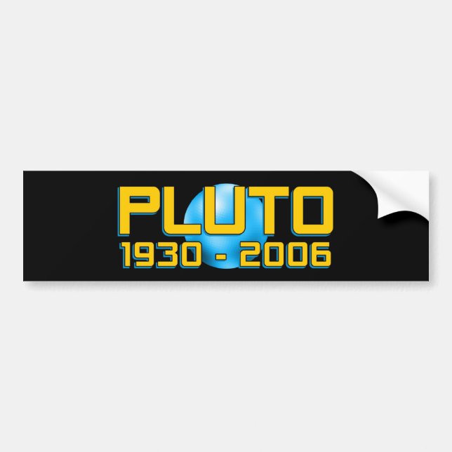 Planet Pluto 1930 - 2006 RIP - Lustigt astronomi Bildekal (Framsidan)