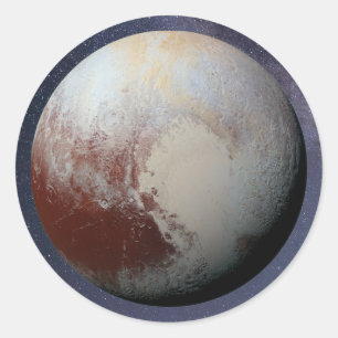 Planet Pluto Classic Round Sticker Runt Klistermärke