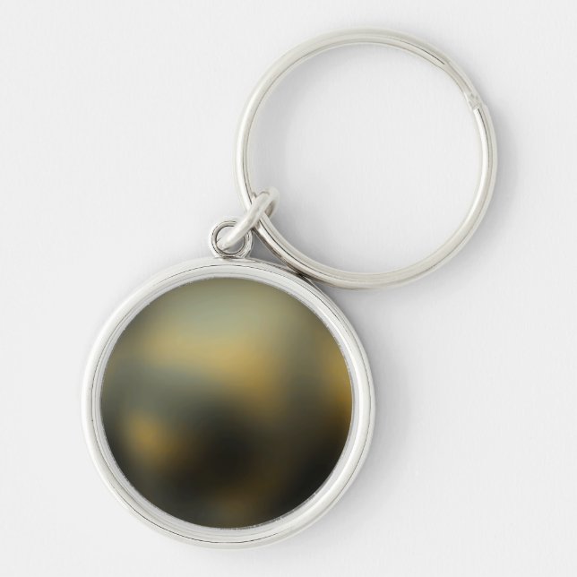 Planet Pluto Keychain Rund Silverfärgad Nyckelring (Framsidan)