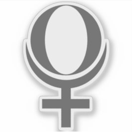 Planet Pluto Symbol (grey) Klistermärken