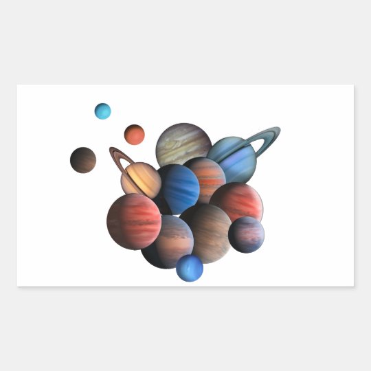 Planet Rektangulärt Klistermärke
