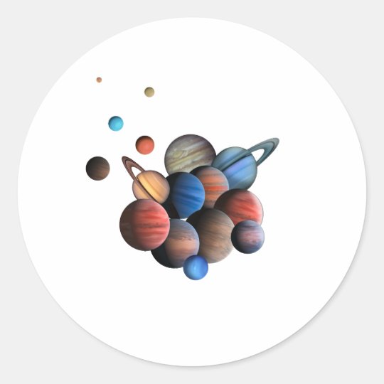 Planet Runt Klistermärke