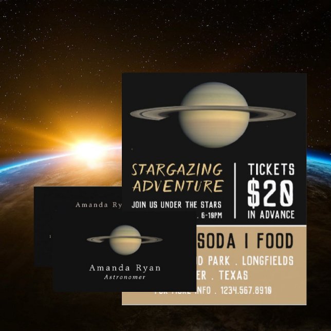 Planet Saturn, Planetarium Event Advertising Flygblad (Skapare uppladdad)