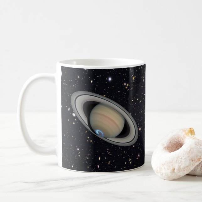 Planet Saturn Starry Himlar Kaffemugg (Med munk)