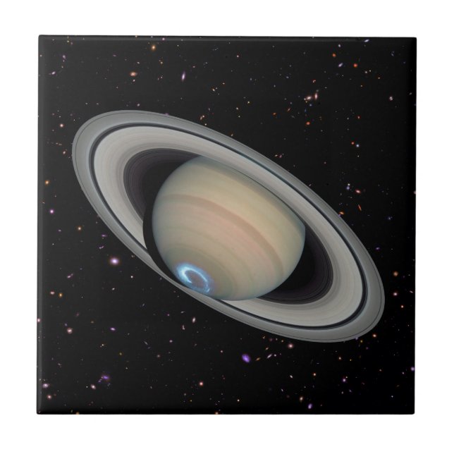 Planet Saturn Starry Himlar Kakelplatta (Framsidan)