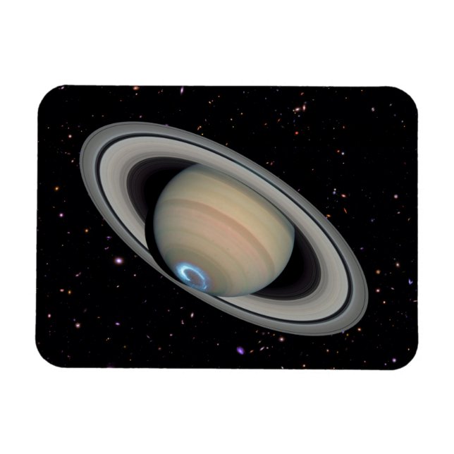 Planet Saturn Starry Himlar Magnet (Horisontell)