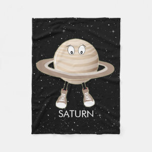 Planet Saturn & Stars Fleecefilt