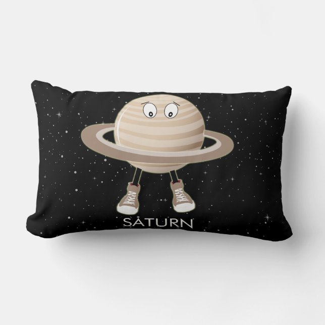 Planet Saturn & Stars Lumbarkudde (Framsida)