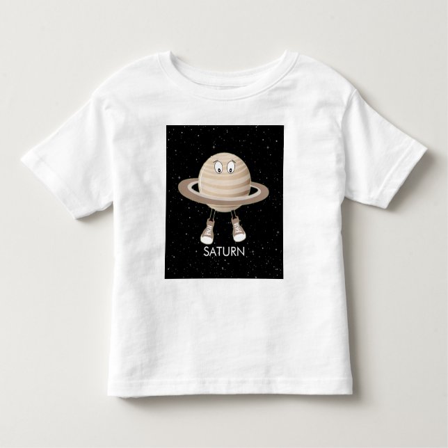 Planet Saturn & Stars T Shirt (Framsida)