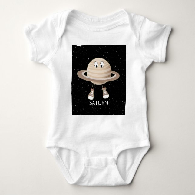 Planet Saturn & Stars T Shirt (Framsida)