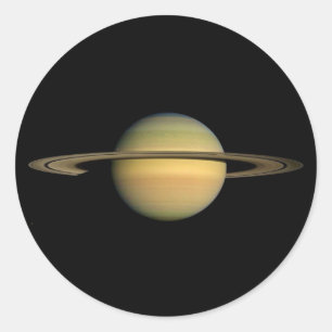 PLANET SATURN UNDER ~~ för DAGJÄMNING (sol- Runt Klistermärke