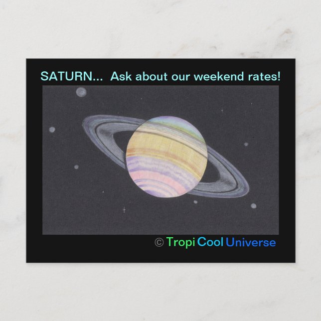 Planet SATURN vykort (Framsida)