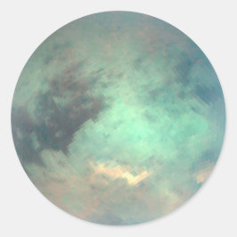 Planet Saturns Måne Titan Runt Klistermärke