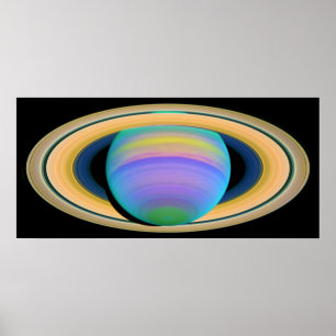 Planet Saturn's Ringar enligt Ultraviolet Light Poster