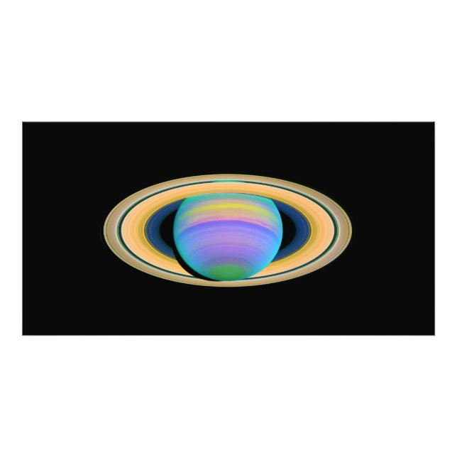 Planet Saturns Ringar i Ultraviolet Light Fototryck (Framsidan)