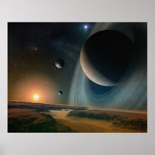 Planet Scape - designa blanksteg Poster
