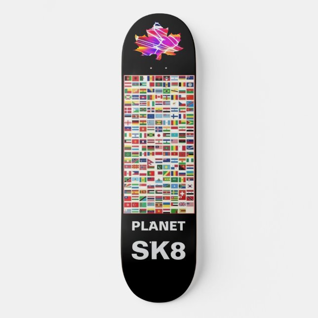 PLANET SK8 MINI SKATEBOARD BRÄDA 18,5 CM (Framsida)