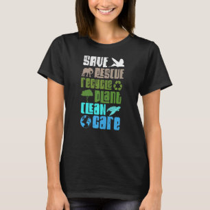 Planet Spara Rädding Animals Återvinna Plant Care T Shirt