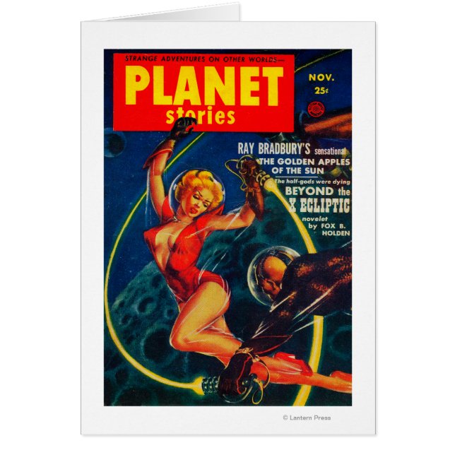 Planet Stories Magazine Cover 2 Hälsningskort (Framsidan)