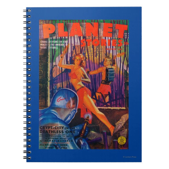 Planet Stories Magazine Cover 3 Anteckningsbok Med Spiral (Framsidan)