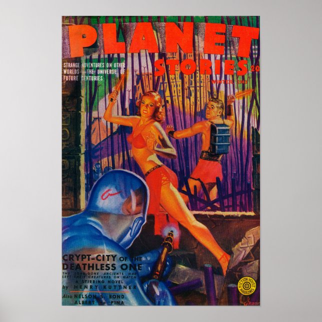 Planet Stories Magazine Cover 3 Poster (Framsidan)